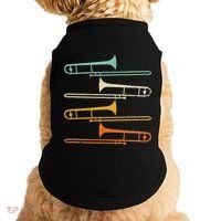 Retro 70S Funny Trombone For Trombonist Doggie Tank thumb 0