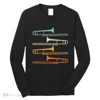Retro 70S Funny Trombone For Trombonist Long Sleeve Shirt thumb 0