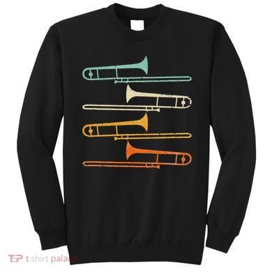 Retro 70S Funny Trombone For Trombonist Sweatshirt