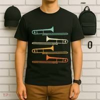 Retro 70S Funny Trombone For Trombonist T-Shirt thumb 6