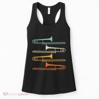 Retro 70S Funny Trombone For Trombonist Women's Tank Top thumb 0