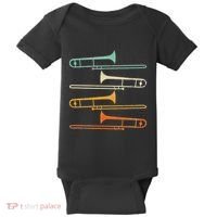 Retro 70S Funny Trombone For Trombonist Baby Bodysuit thumb 0