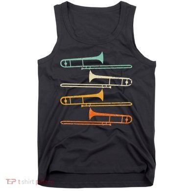 Retro 70S Funny Trombone For Trombonist Tank Top