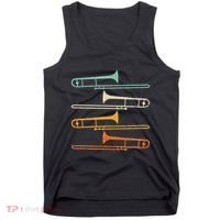 Retro 70S Funny Trombone For Trombonist Tank Top thumb 0