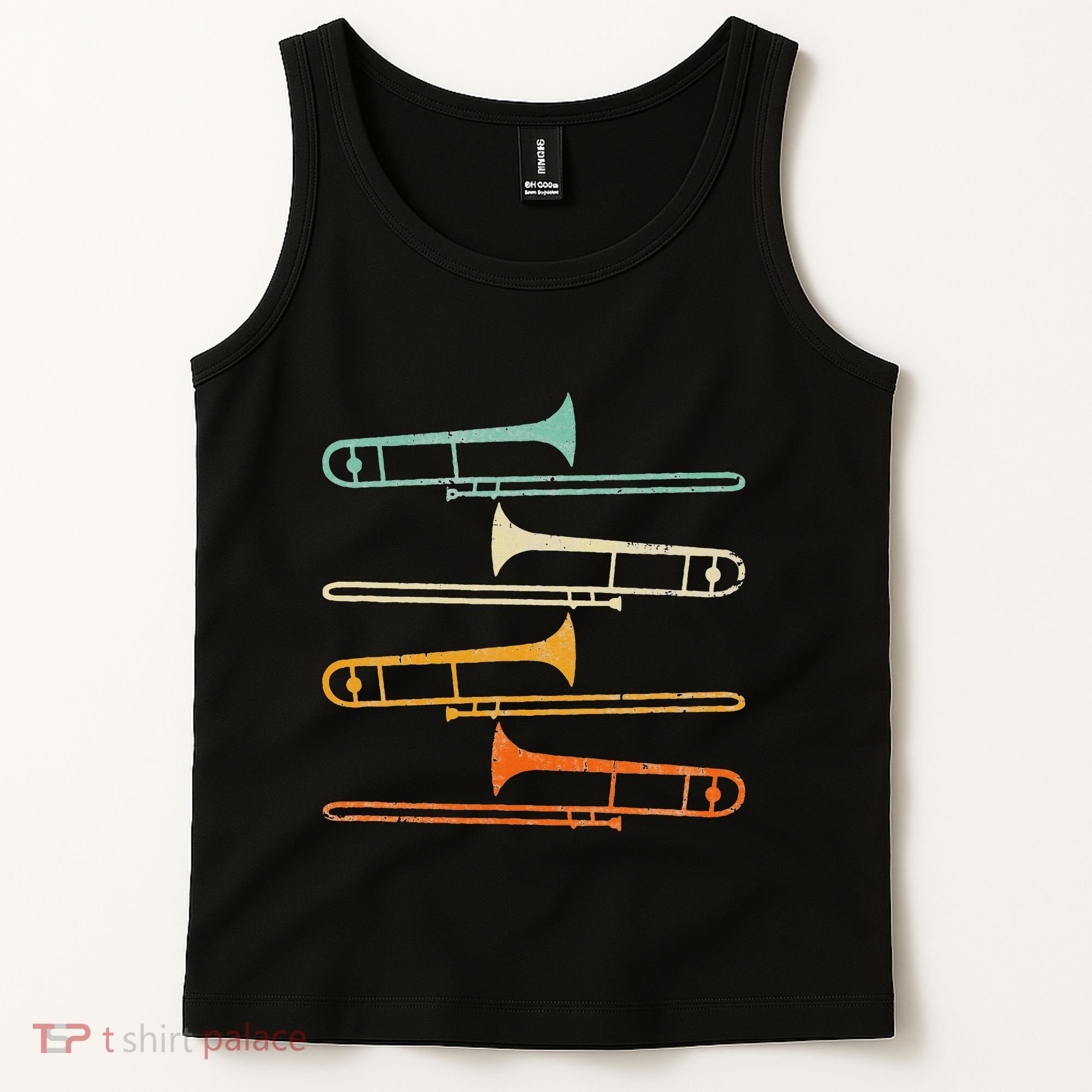 Retro 70S Funny Trombone For Trombonist Tank Top