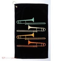 Retro 70S Funny Trombone For Trombonist Golf Towel thumb 0
