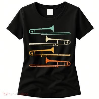 Retro 70S Funny Trombone For Trombonist Women's T-Shirt