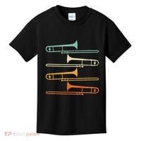 Retro 70S Funny Trombone For Trombonist Kids T-Shirt thumb 0
