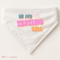 Retro 70's In My Testing Era School Test Time USA-Made Doggie Bandana thumb 0