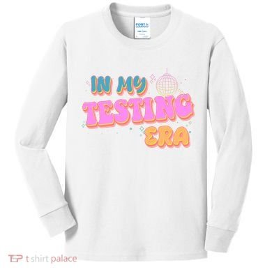Retro 70's In My Testing Era School Test Time Kids Long Sleeve Shirt