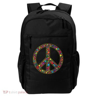 Retro 70's Polka Dot Peace Sign Backpack