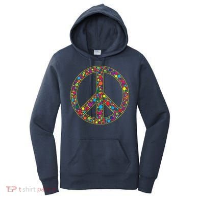 Retro 70's Polka Dot Peace Sign Women's Hoodie