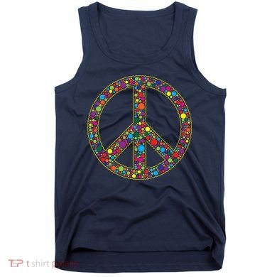 Retro 70's Polka Dot Peace Sign Tank Top