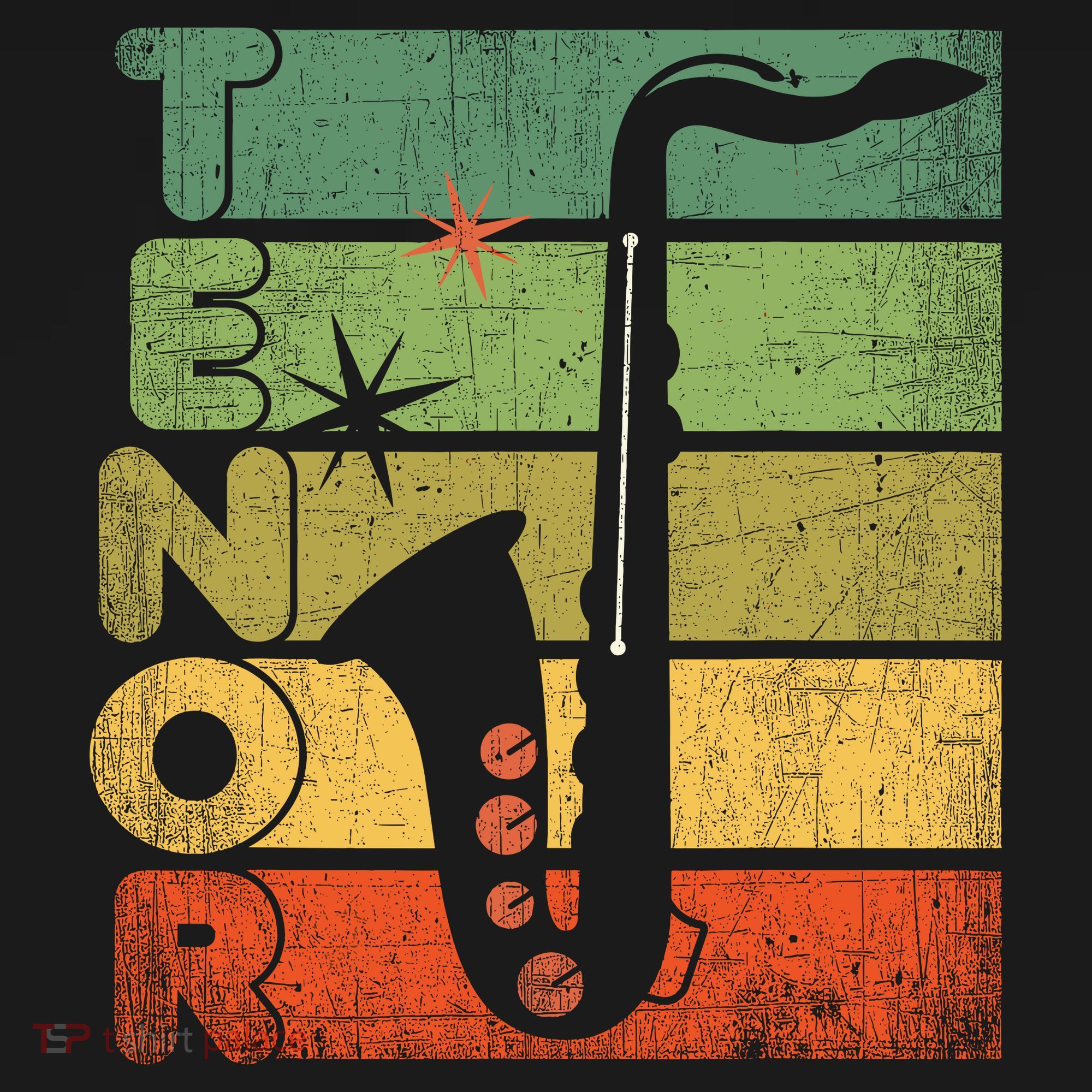Retro 70s Tenor Saxophone Cool Vintage Sax Musician Gifts T-Shirt