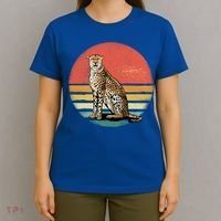 Retro 70s Vintage Cheetah Sunset Cheetah Animal Lover Great Gift T-Shirt thumb 4