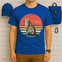 Retro 70s Vintage Cheetah Sunset Cheetah Animal Lover Great Gift T-Shirt thumb 6