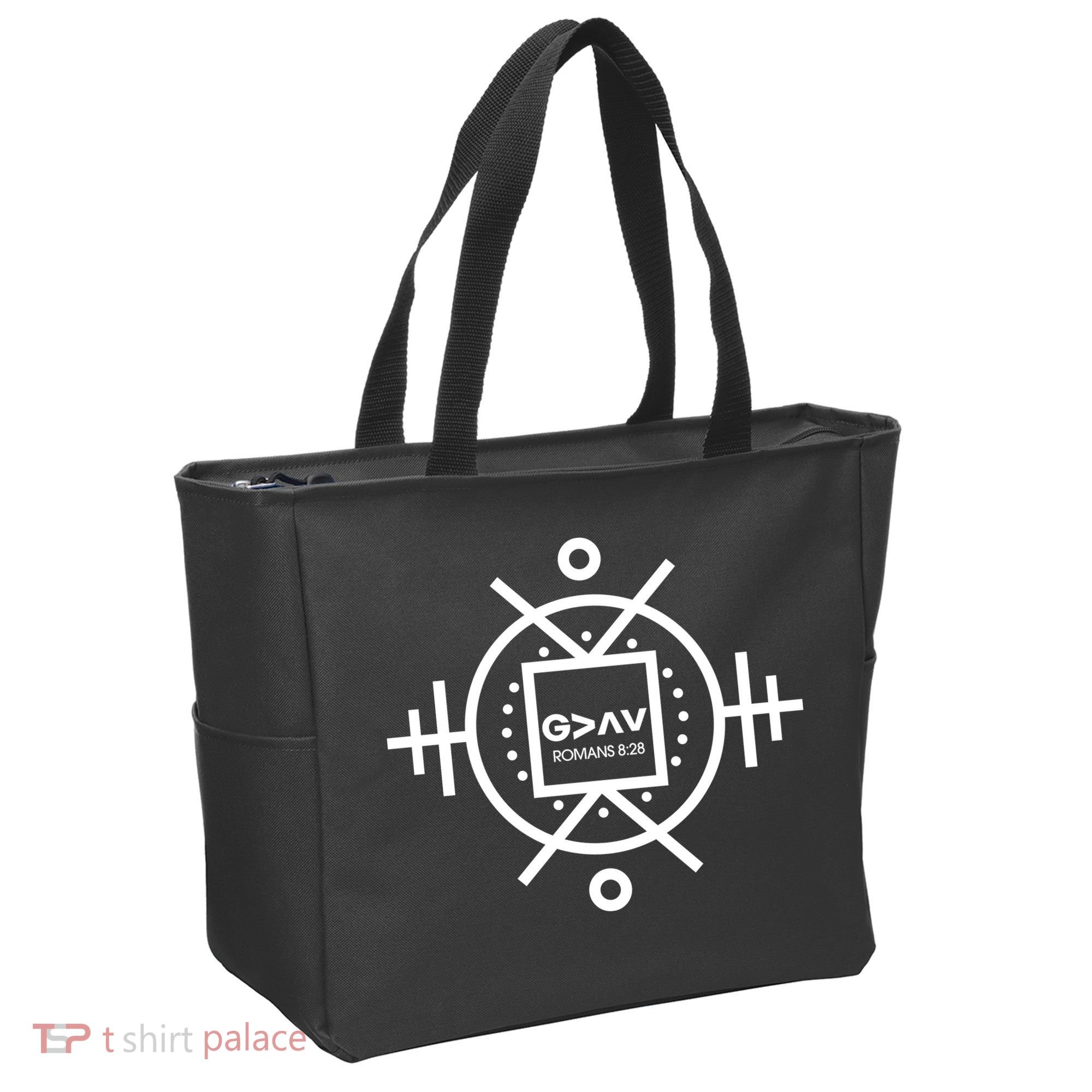 Romans 8 28 Bible Verse Tote Bag