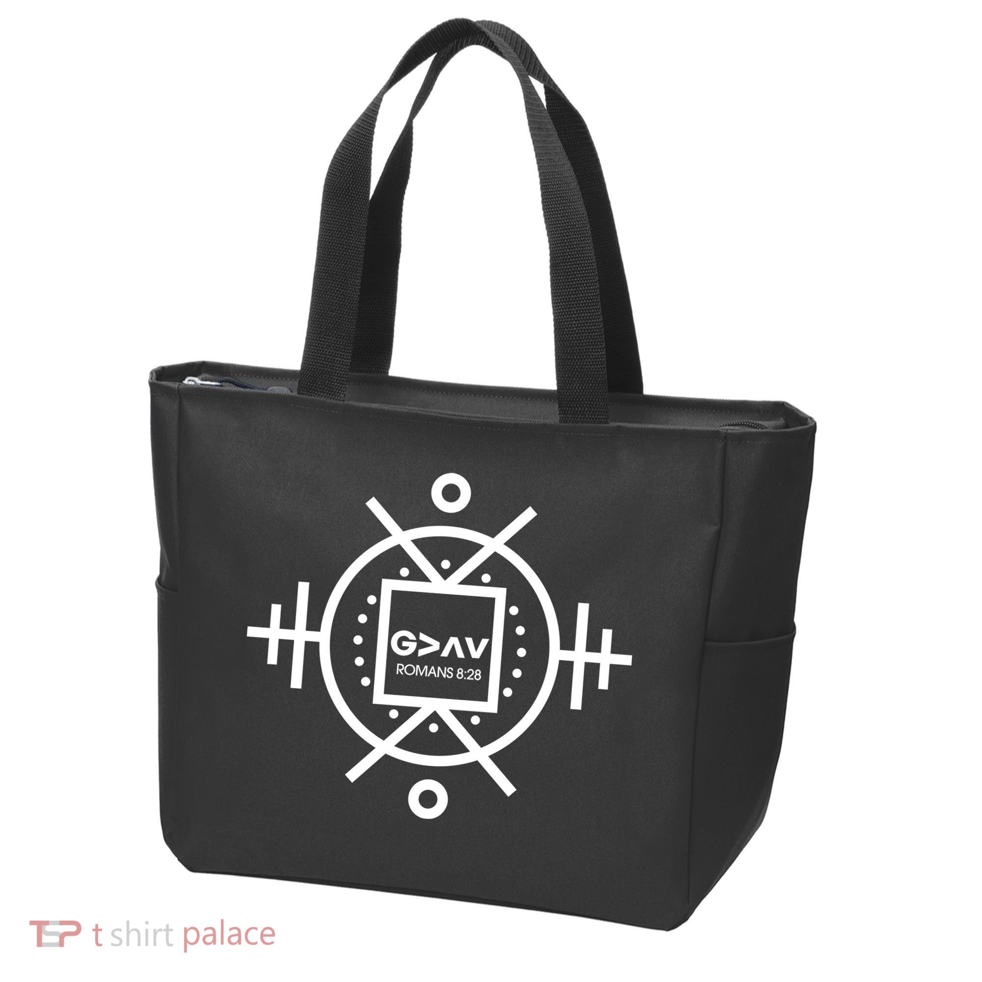 Romans 8 28 Bible Verse Tote Bag