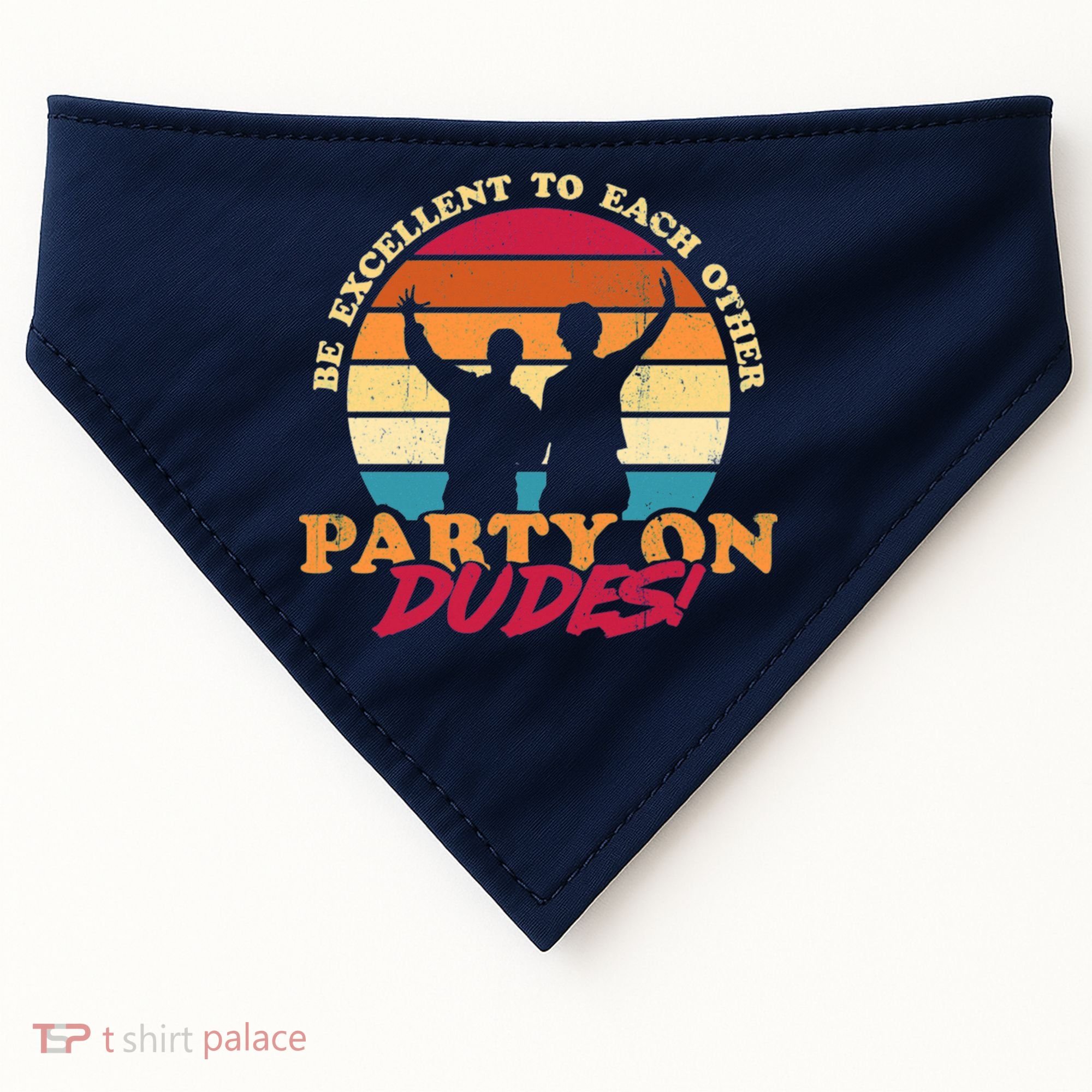 Retro 80's Bill And Ted Be Excellent To Each Other Party On Dudes! USA-Made Doggie Bandana