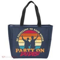Retro 80's Bill And Ted Be Excellent To Each Other Party On Dudes! Tote Bag thumb 0