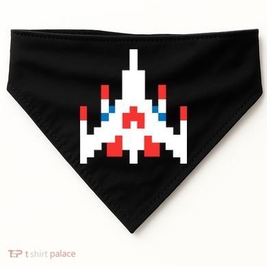 Retro 80's Computer Game Space Ship USA-Made Doggie Bandana