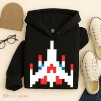 Retro 80's Computer Game Space Ship Hoodie thumb 4