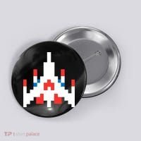 Retro 80's Computer Game Space Ship Button thumb 0