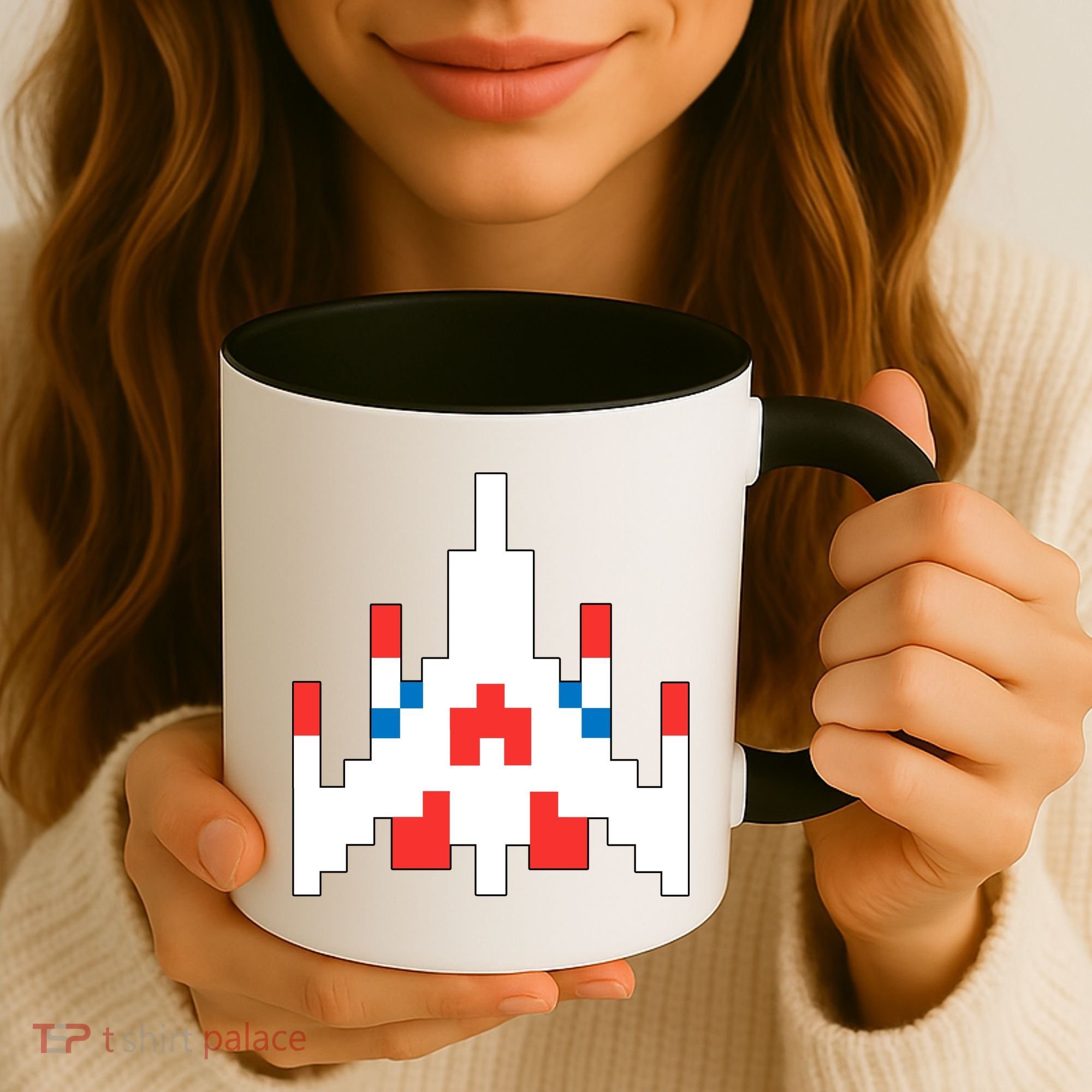 Retro 80's Computer Game Space Ship Coffee Mug