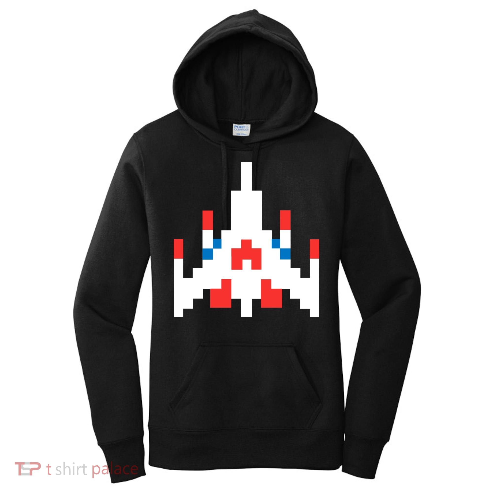 Retro 80's Computer Game Space Ship Women's Hoodie