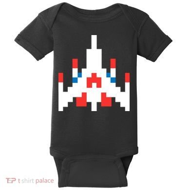 Retro 80's Computer Game Space Ship Baby Bodysuit