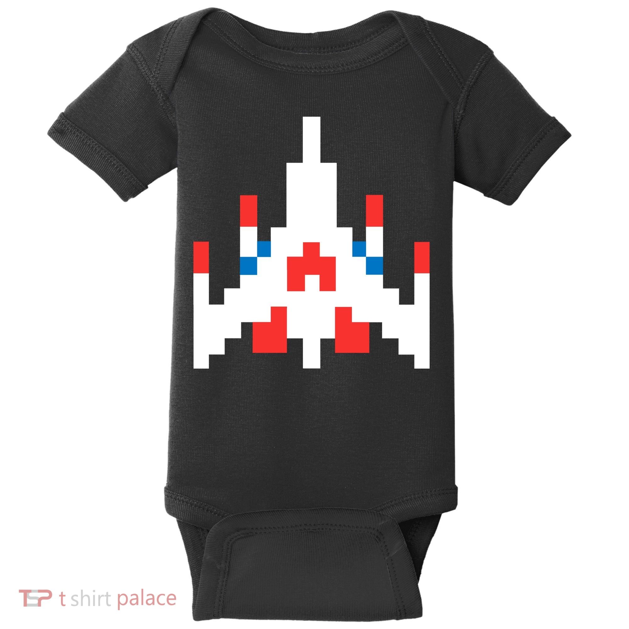 Retro 80's Computer Game Space Ship Baby Bodysuit