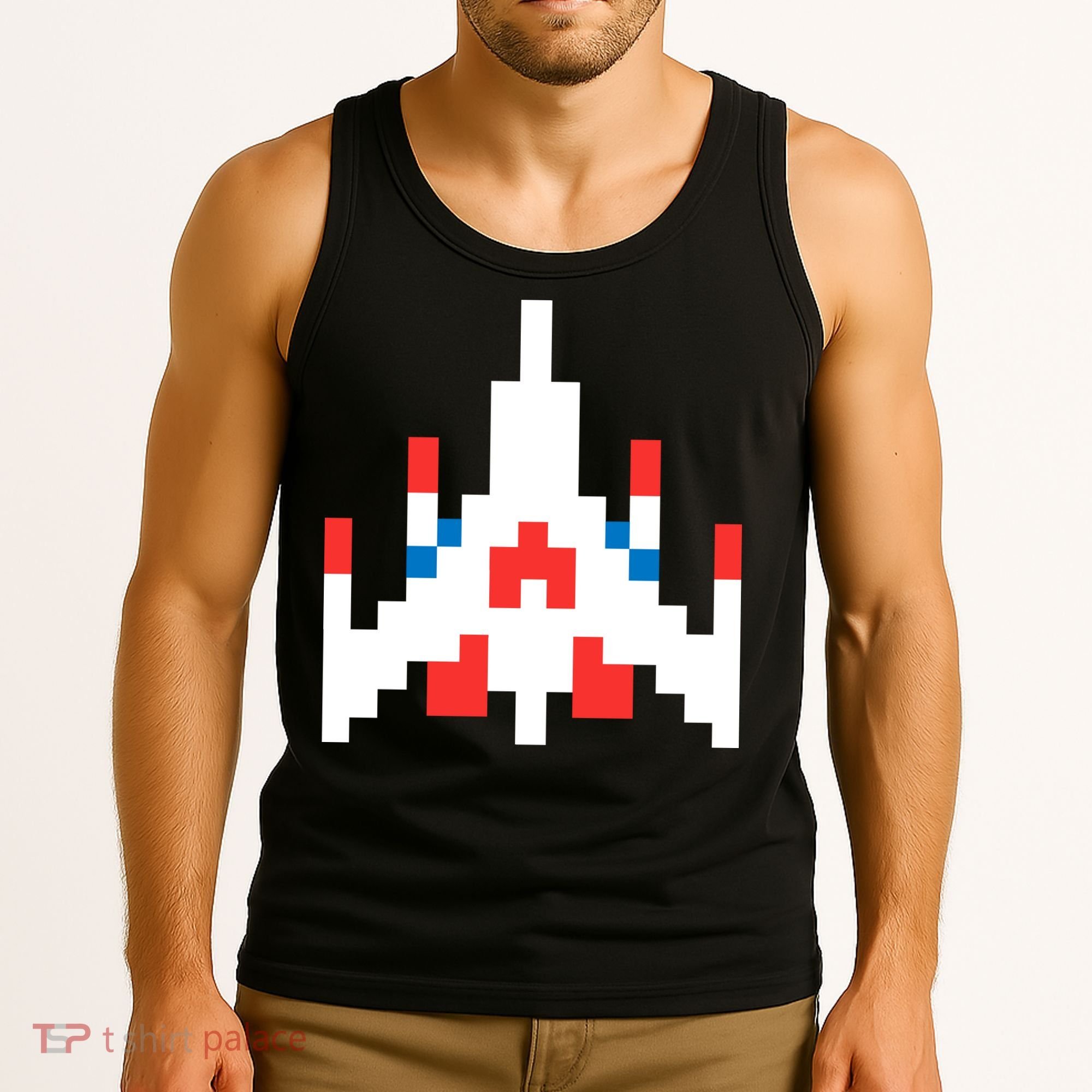 Retro 80's Computer Game Space Ship Tank Top