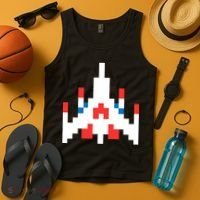 Retro 80's Computer Game Space Ship Tank Top thumb 4