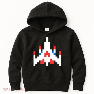 Retro 80's Computer Game Space Ship Kids Hoodie
