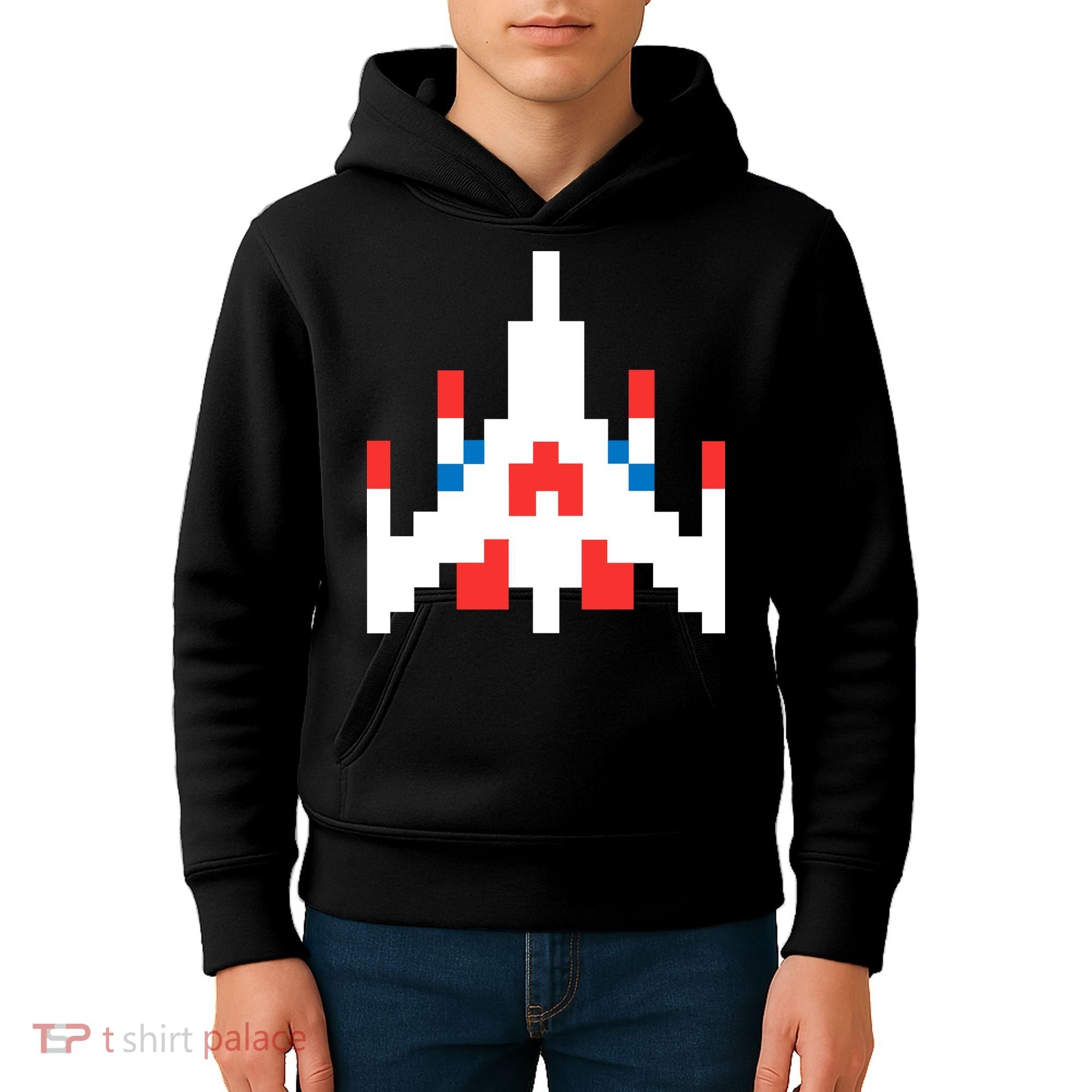 Retro 80's Computer Game Space Ship Kids Hoodie