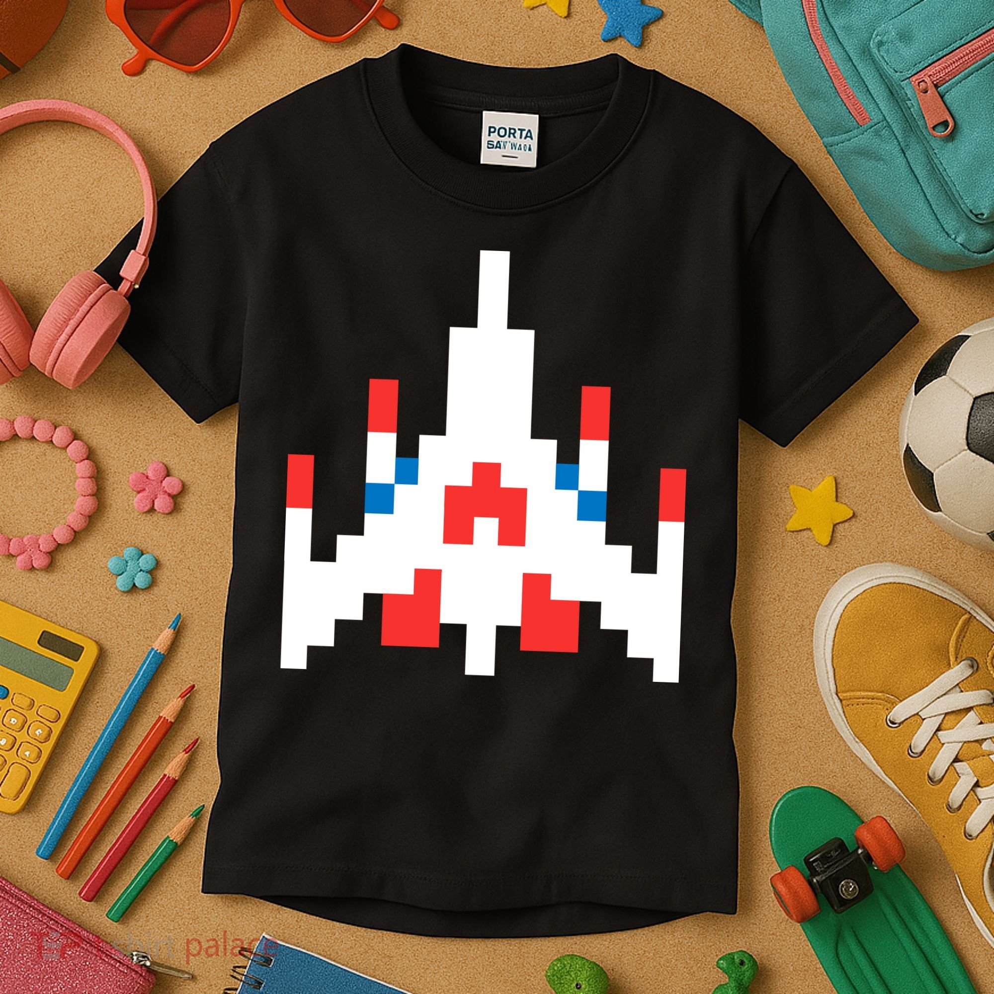 Retro 80's Computer Game Space Ship Kids T-Shirt
