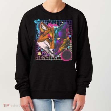Retro 80's Digital Polygon Fox Women's Sweatshirt