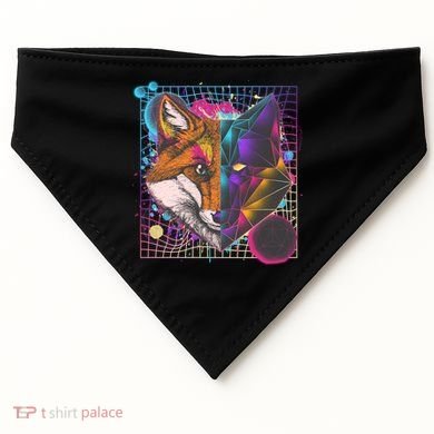 Retro 80's Digital Polygon Fox USA-Made Doggie Bandana