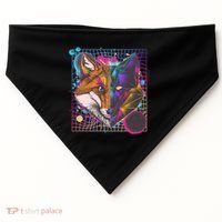 Retro 80's Digital Polygon Fox USA-Made Doggie Bandana thumb 0