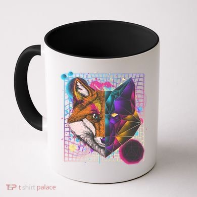 Retro 80's Digital Polygon Fox Coffee Mug