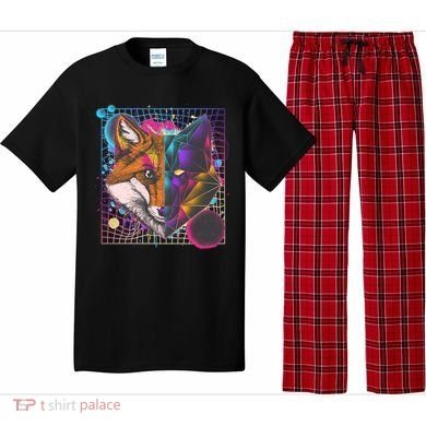 Retro 80's Digital Polygon Fox Pajama Set