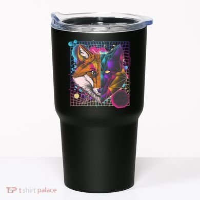Retro 80's Digital Polygon Fox Tumbler