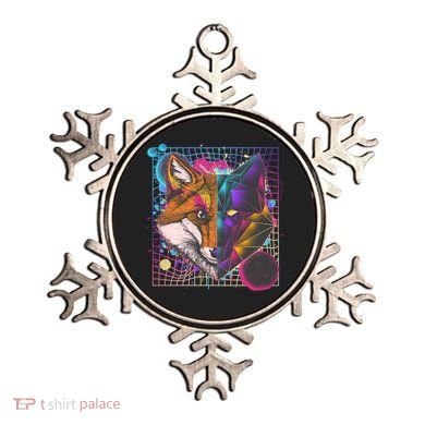 Retro 80's Digital Polygon Fox Ornament
