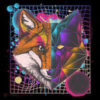 Retro 80's Digital Polygon Fox Ornament thumb 1