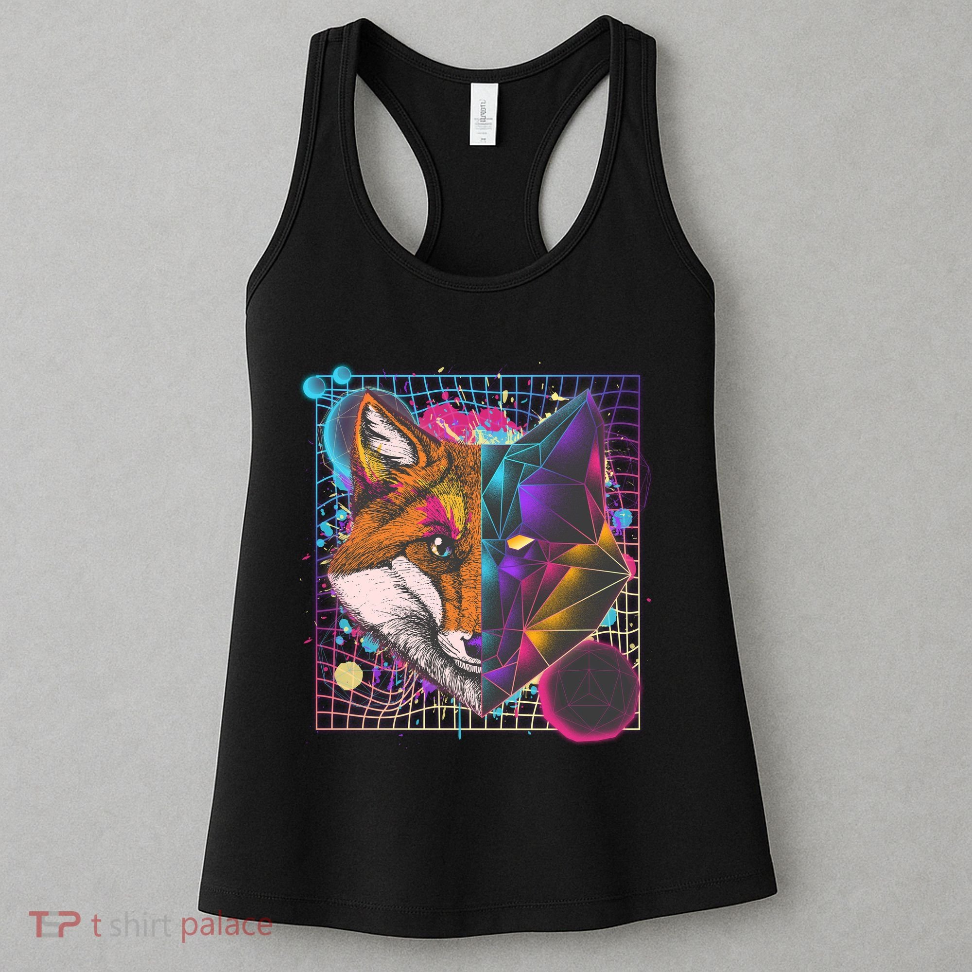 Retro 80's Digital Polygon Fox Women's Tank Top