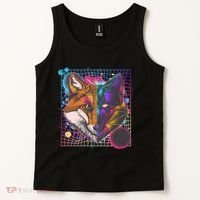 Retro 80's Digital Polygon Fox Tank Top thumb 2