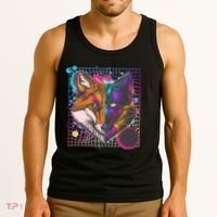 Retro 80's Digital Polygon Fox Tank Top thumb 3