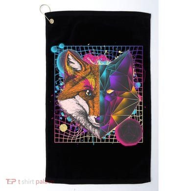 Retro 80's Digital Polygon Fox Golf Towel