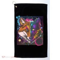 Retro 80's Digital Polygon Fox Golf Towel thumb 0