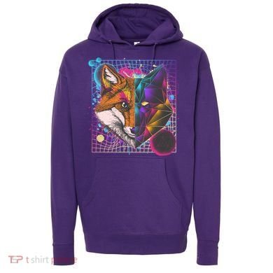 Retro 80's Digital Polygon Fox Hoodie